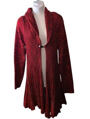 TINT AND SHADOW Red Black Duster Cardigan
